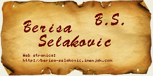 Beriša Selaković vizit kartica